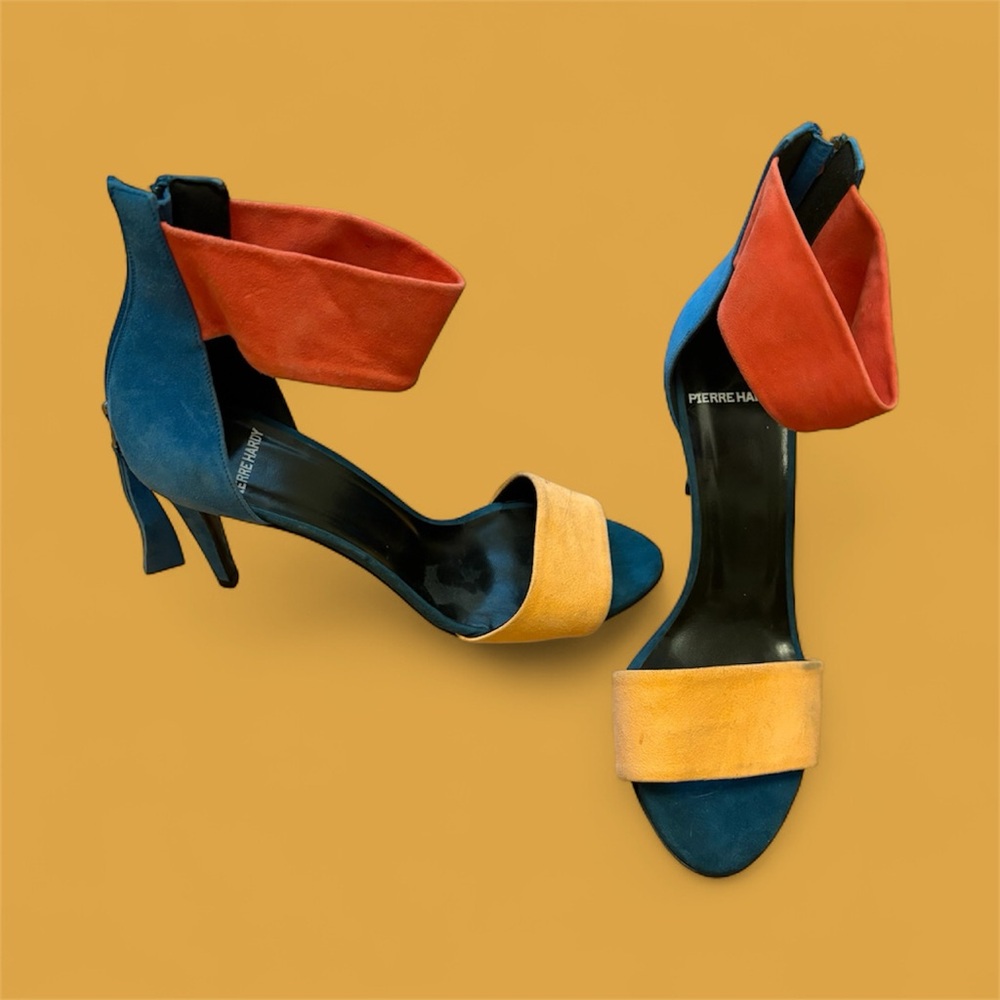 Pierre Hardy Colorblock Suede Heels
